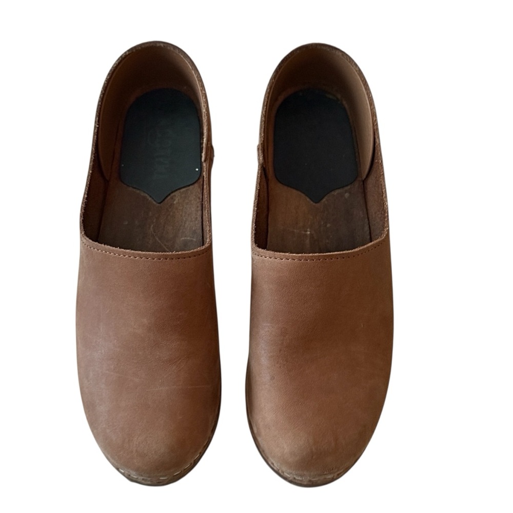 SANDGRENS CLOGS BROWN LEATHER UPPER SIZE 38 US 8
